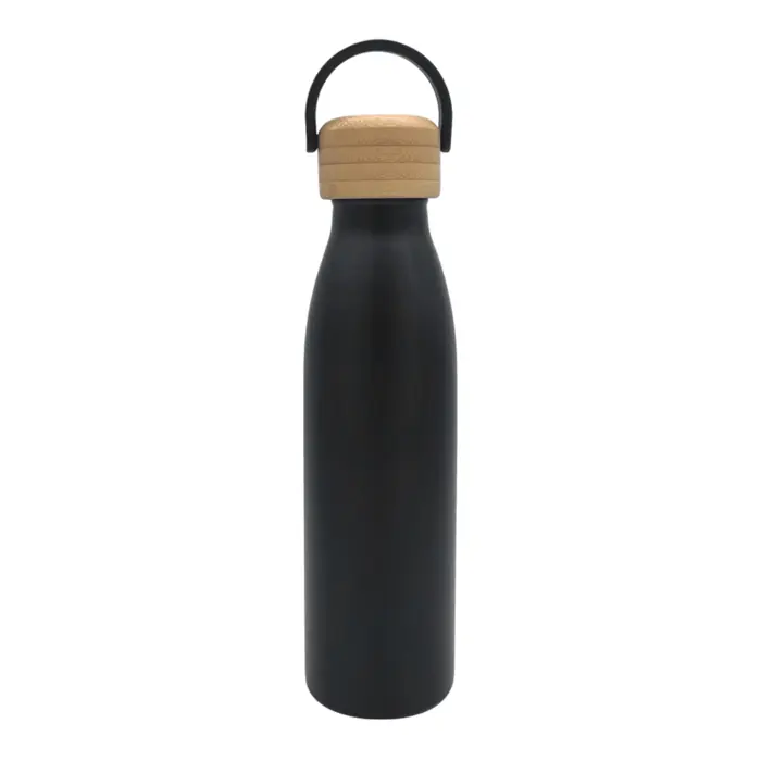UMA0480 Stainless steel bamboo and wood covered insulated cup