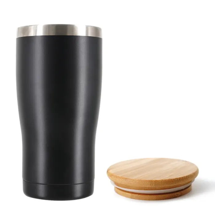 UMA0596 Bamboo and wood covered car cup