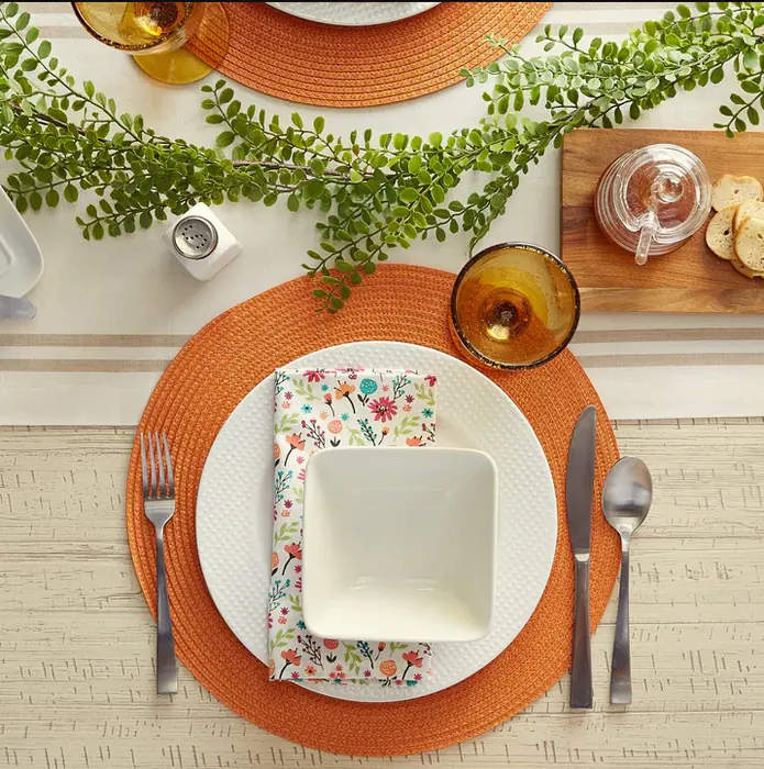 UP10001 Round Polypropylene Woven Outdoor Placemat
