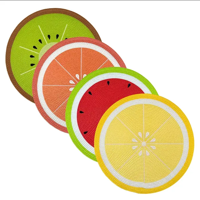 UP10003 Kiwi Round Woven Placemat