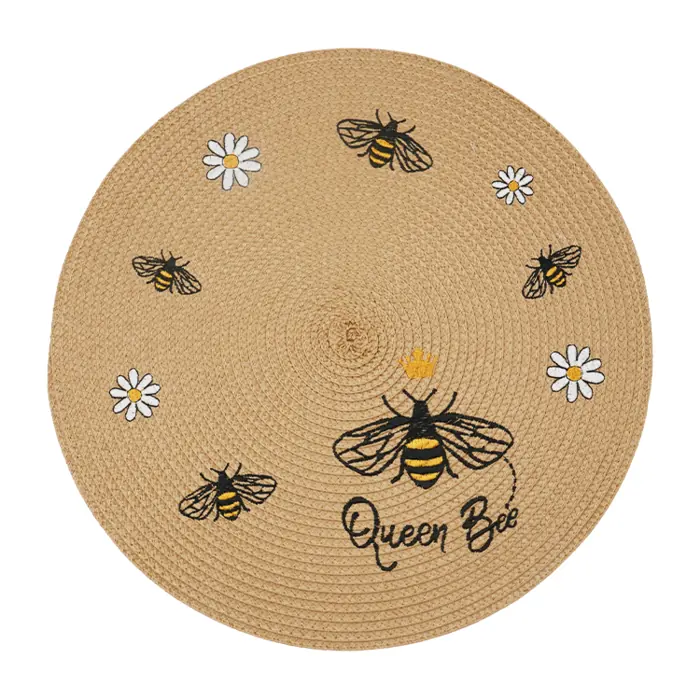 UP10005 Honeybee Embroidered Round Placemat