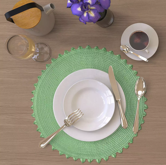 UP10008 15" Spring Looped Edge Placemat for Dinner Table Easter Mats & Pads