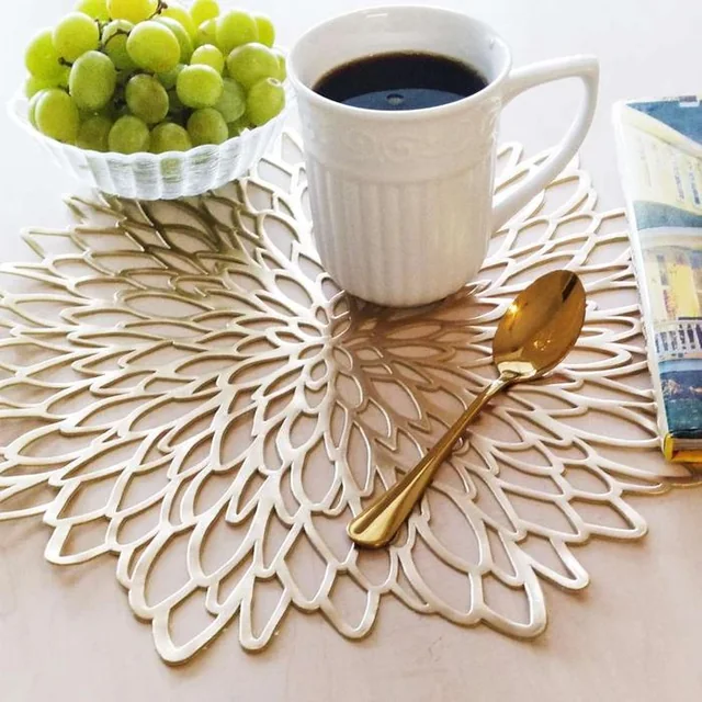 UP30015 Gold Hibiscus PVC Insulated Placemat