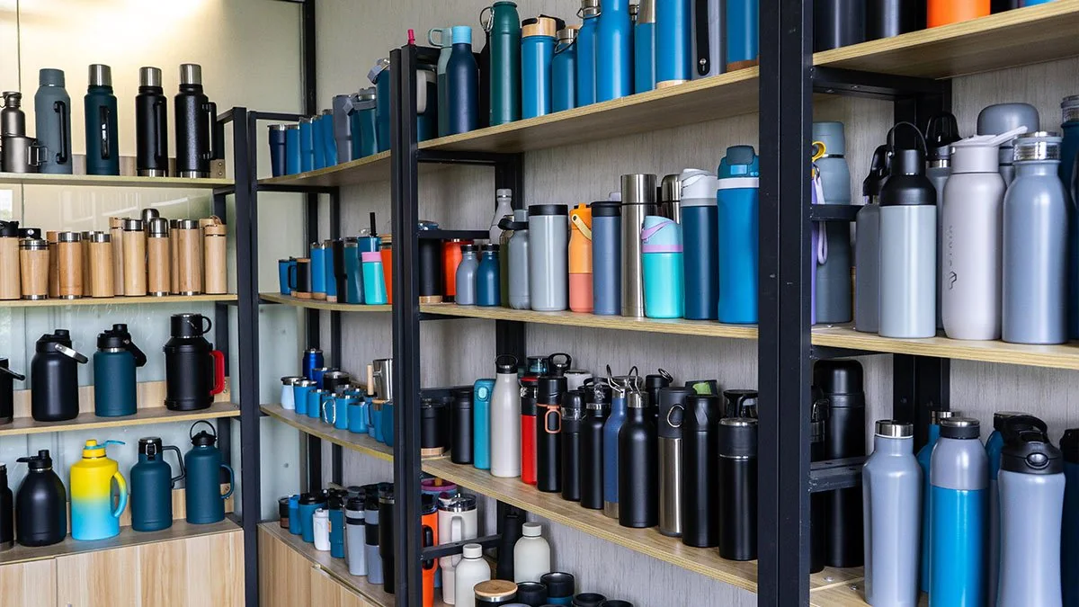 UMUG bottle samples in showroom